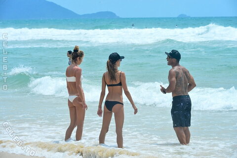 Alessandra Ambrosio - black Bikini in Florianopolis, Jan 12 2021
