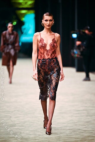 Bella Hadid - Saint Laurent - Paris Fashion Week - Womenswear F/W 2026-2027 #seethrough