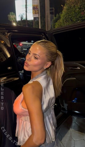 Brooks Nader goes completely #braless in Top at Sunset Tower 07/2026