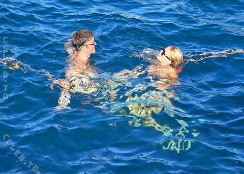 Brooks Nader swimming in Positano – August 18, 2026