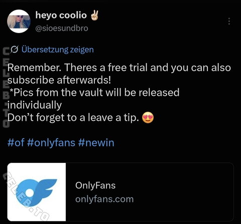 Coconutsorbet – She currently has a free trial on Twitter