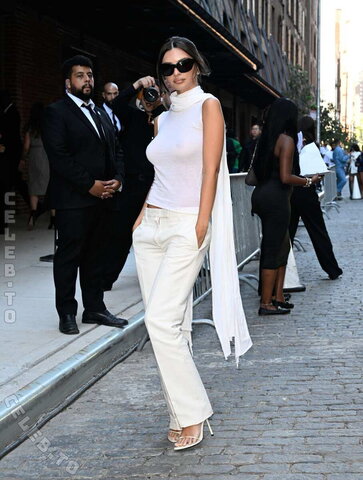 Emily Ratajkowski #seethrough cat the cobblestone streets of New York City 11.09.2026