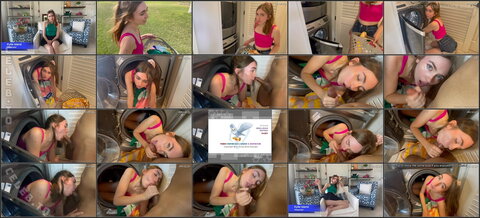 Kylie island – Blowjob from the washing machine (Documentary style)