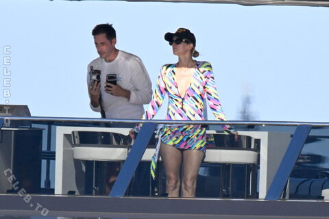 Paris Hilton - flashing butt on a luxury yacht off Sardinia 08/2026