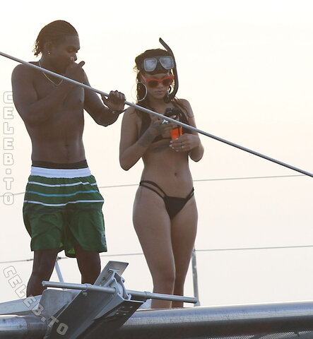 Rihanna Bikini Candids – on a Yacht in Barbados, Sept