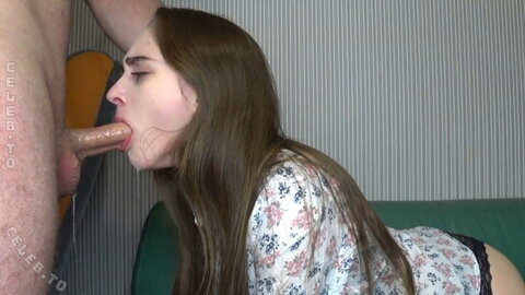 Sladkislivki – Dedicated slut gags on boyfriend's hard dick for pulsating throat