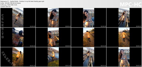 Sophie Elodie – Sophie in full chastity gear outside (already older)