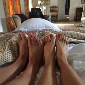 Cara Delevingne feet in bed