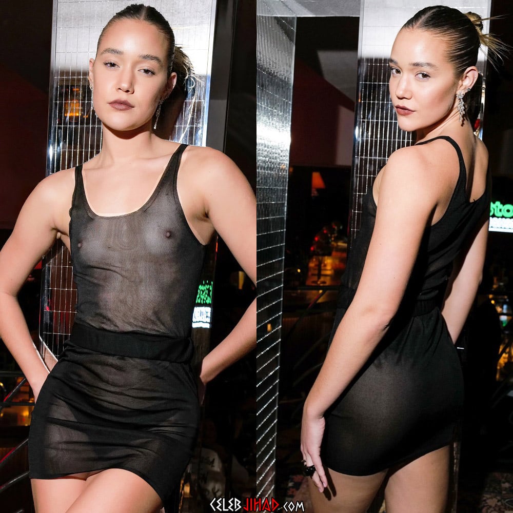 Olivia Ponton’s Nude Tits In A See Thru Dress