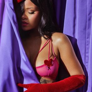 Rihanna hot pink lingerie