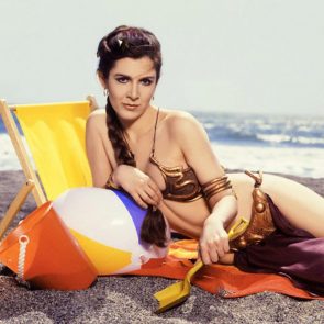 Carrie Fisher sexy on the beach