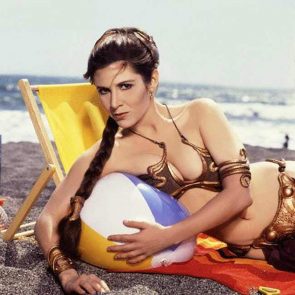 Carrie Fisher hot on the beach