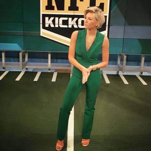 Charissa Thompson sexy green one-piece