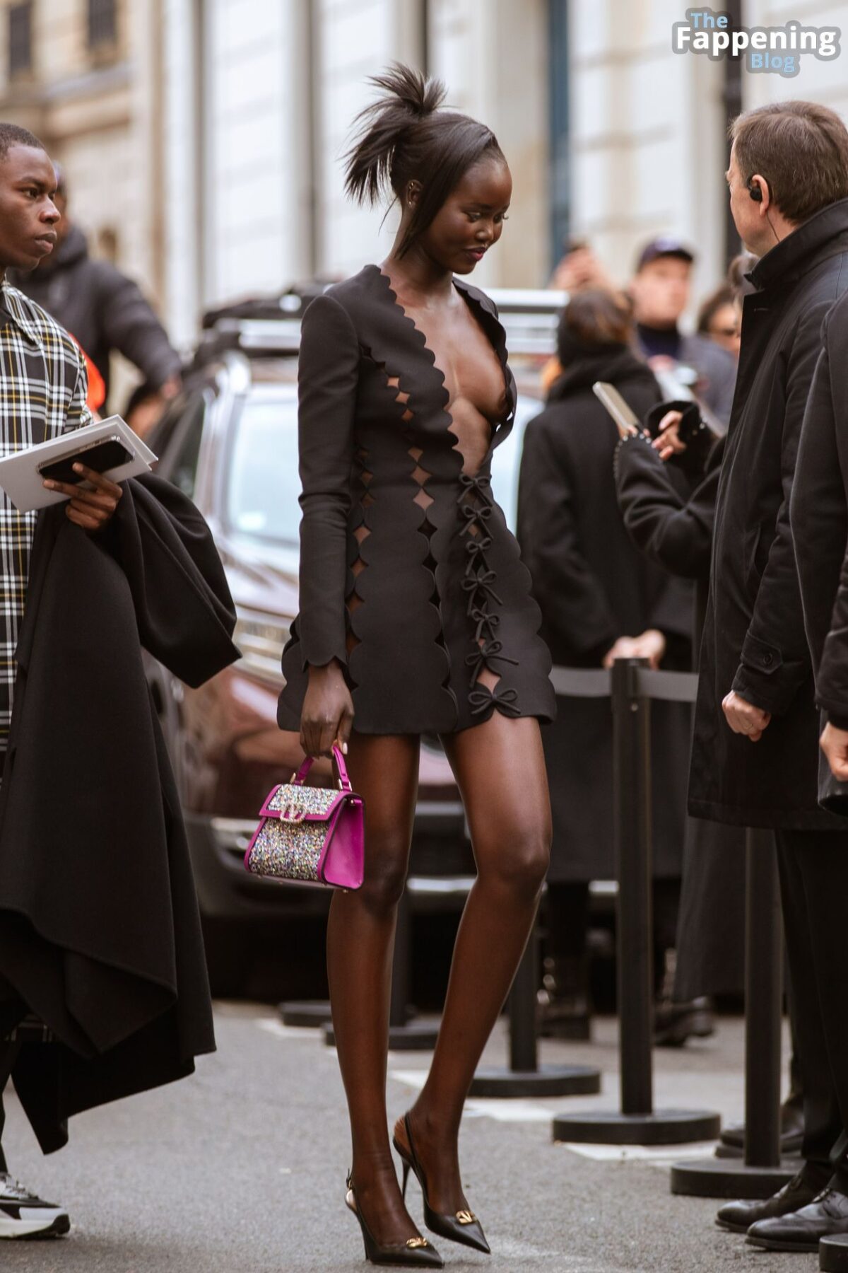 Adut Akech Flashes Her Nude Tit in Paris (1 Photo)