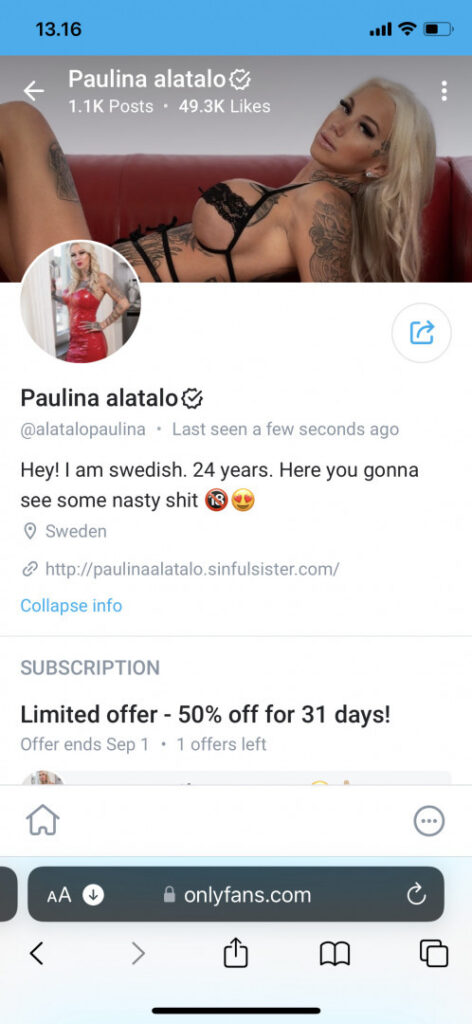 OnlyFans – Paulina Alatalo / alatalopaulina – Nude