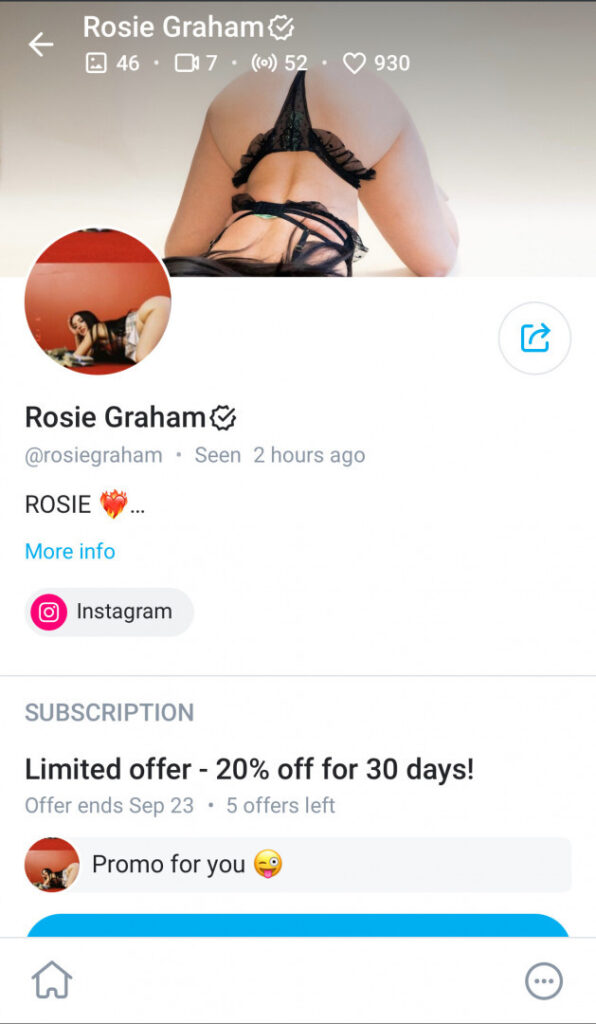 OnlyFans – TikTok – Rosie Graham / rosiebooty / Rosiebynight – Nude