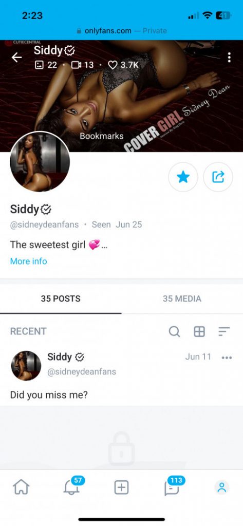 OnlyFans – Instagram – Ebony – Sidney Dean – Nude