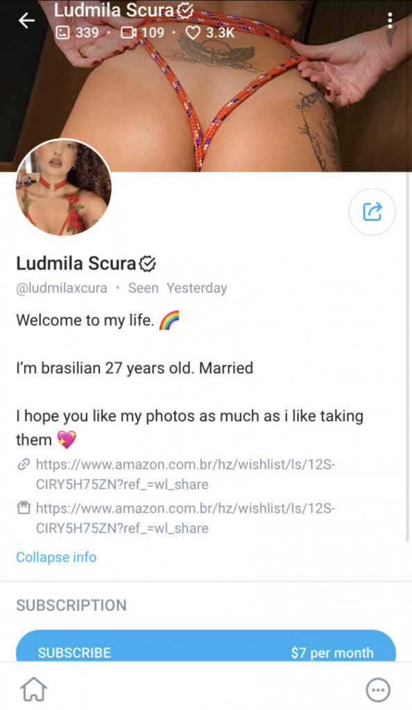 Pedido BR – OnlyFans – Ludmila Scura – Nude Leaks
