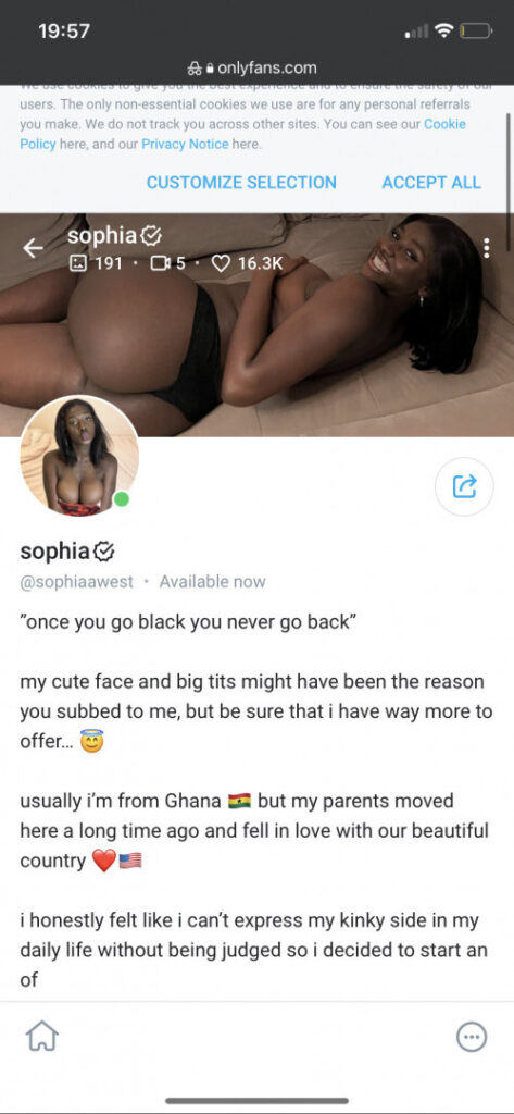 OnlyFans – TikTok – Ebony – Sophiaawest/Baddest Sophia – Nude