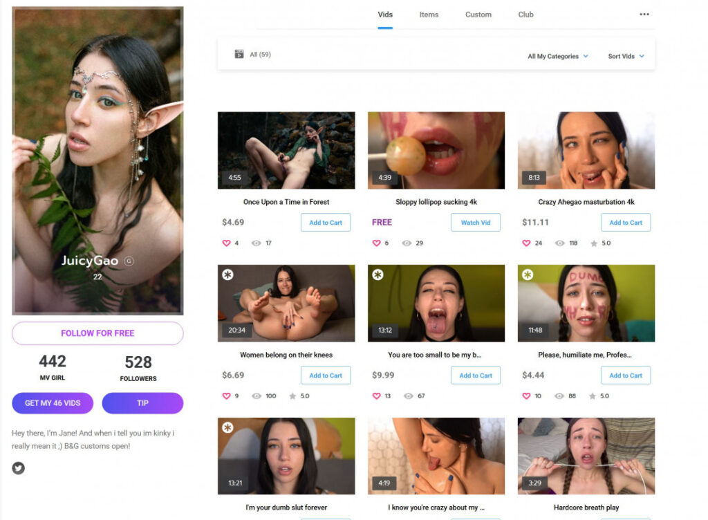 ManyVids – JuicyGao – Nude Leaks