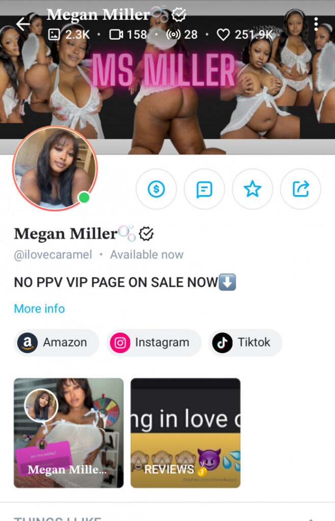 OnlyFans – Ebony – Megan Miller / I Love Caramel – Nude Leaks