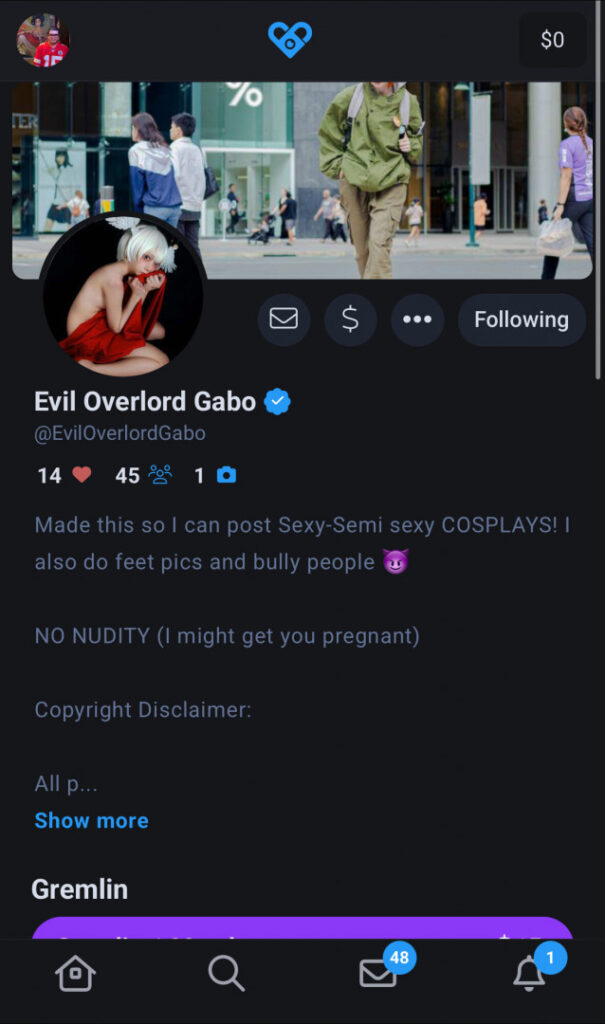 Instagram – Cosplay – Evil Overlord Gabo – Nude