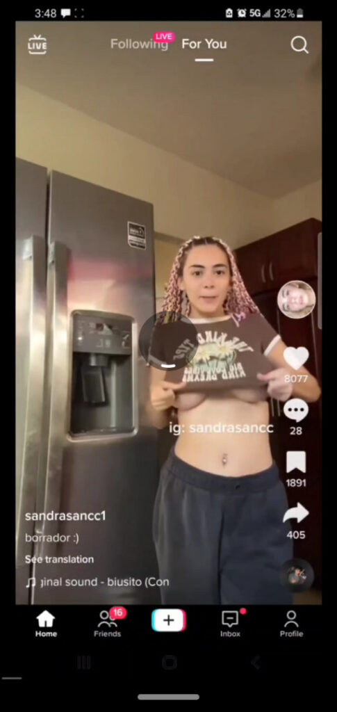 TikTok – Instagram – Sandra Sanchez – Nude